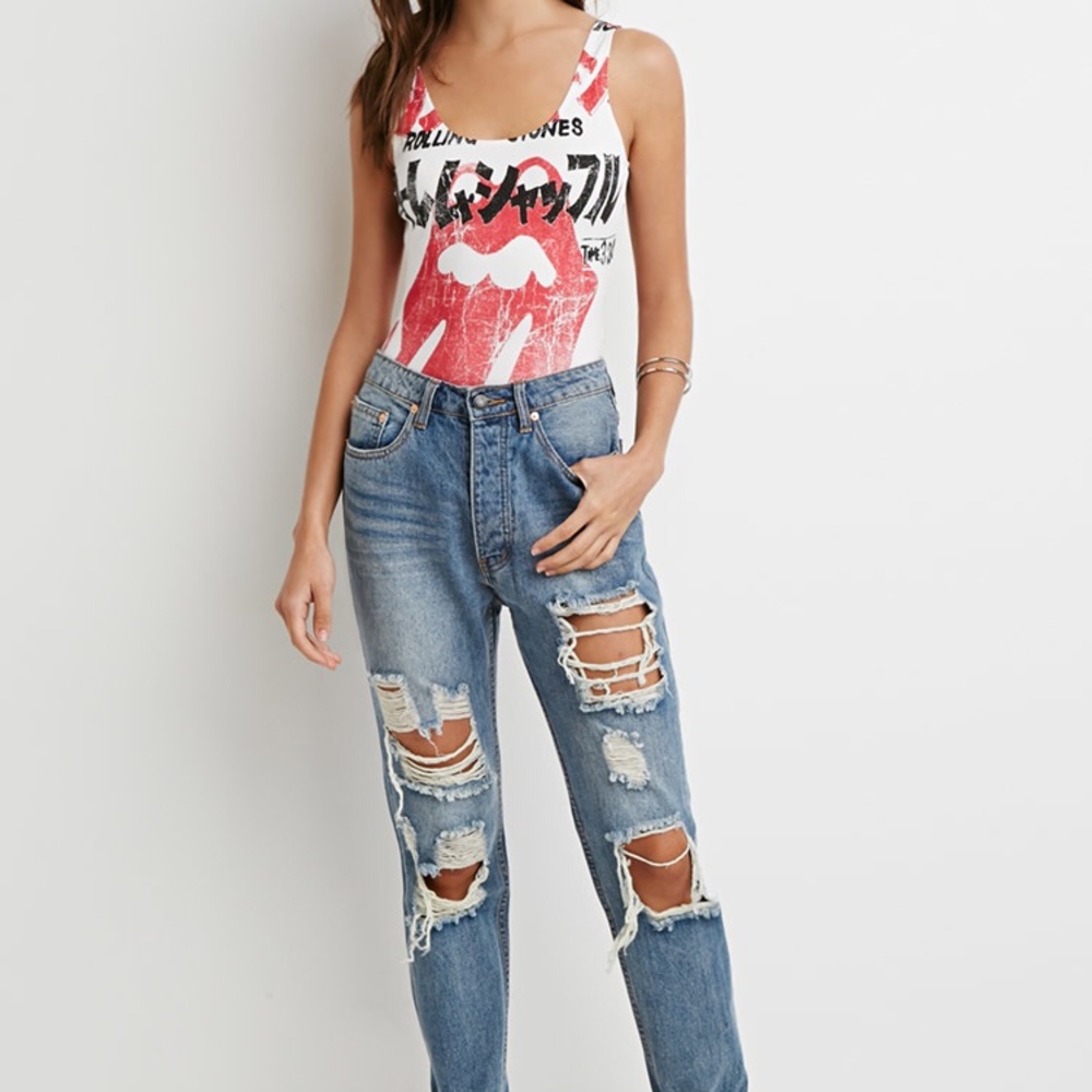 Forever 21 Plus Size Rolling Stones Bodysuit 1X